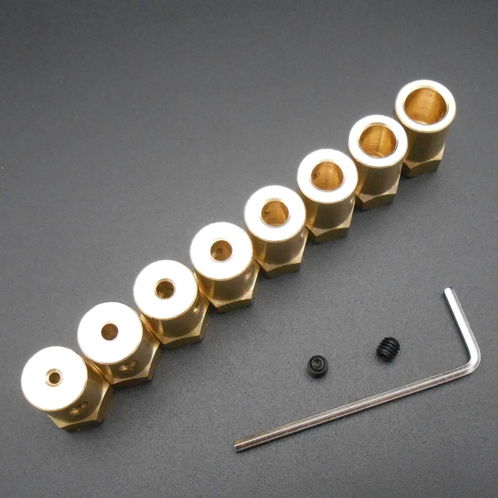 2 шт. X 12 мм шестигранный из латуни для вала мотора Соединительная муфта 3 17 4 5 6 7 8 L =