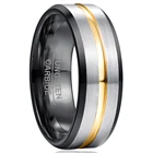 NUNCAD 8 мм ширина вольфрамовое Карбидное кольцо Гальваническое черное внутреннее кольцо Коническое + золотой паз матовое вольфрамовое стальное мужское кольцо