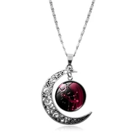 12 constellation necklace crescent moon pendant galaxy zodiac astrology horoscope charm summer fashionable necklaces