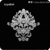 2pcslot flower sticker appliques design stone hot fix rhinestone motif iron on crystal transfer patches for shirt