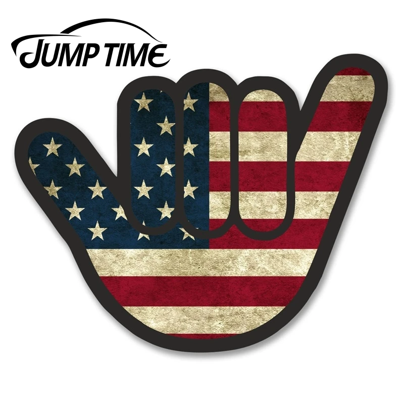 Виниловая наклейка Время скачка для американского флага рука-шокер автомобиля