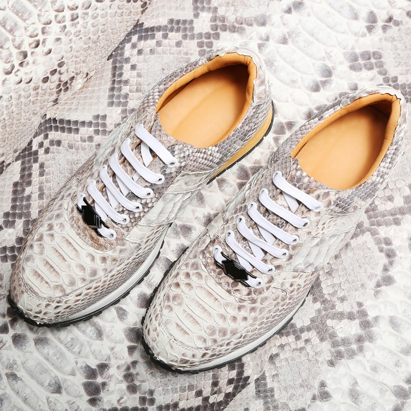 

ejue Python skin Leather men shoes male British male Round head Men's shoes youth fashion male shoes snake men shoes