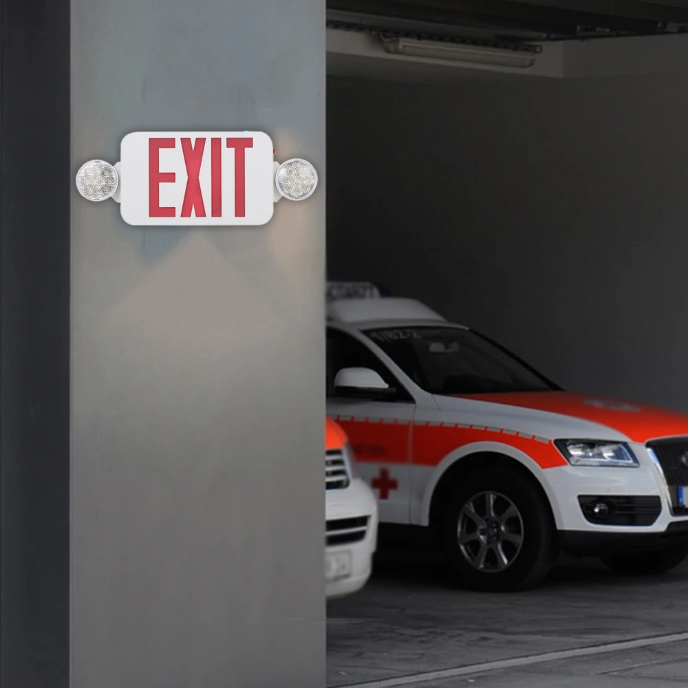 Светодиодный аварийный светильник Red Exit Sign с регулируемой двойной головкой