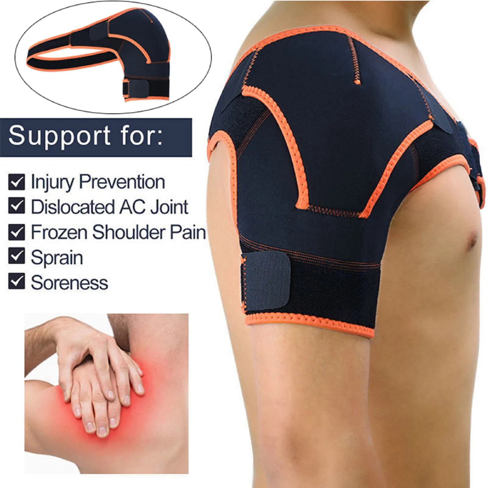 

Adjustable Shoulder Support Brace Strap Joint Sport Gym Compression Bandage Wrap Adjustable Shoulder Pads(Unisex)