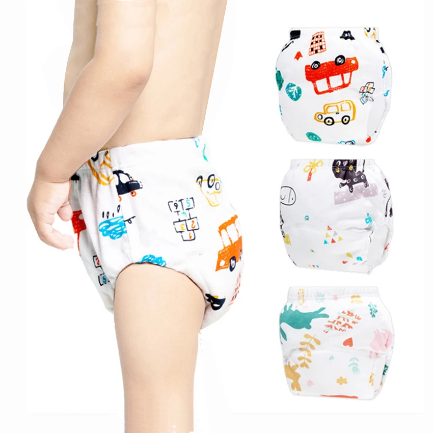 

Reusable Baby Diapers Children Cotton Training Pants Panties Washable Cloth Nappies Infants Underwear Nappy подгузники трусики