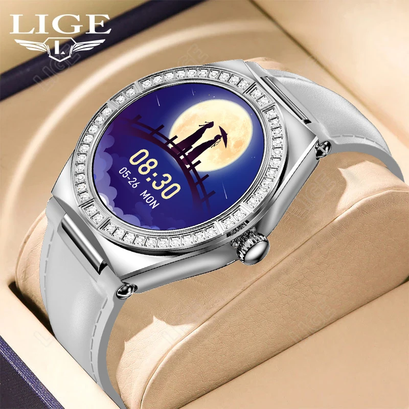 

LIGE Smart Watch Ladies Physiological Sleep Heart Rate Blood Pressure Monitoring For Android IOS Remote Camera Women Smartwatch