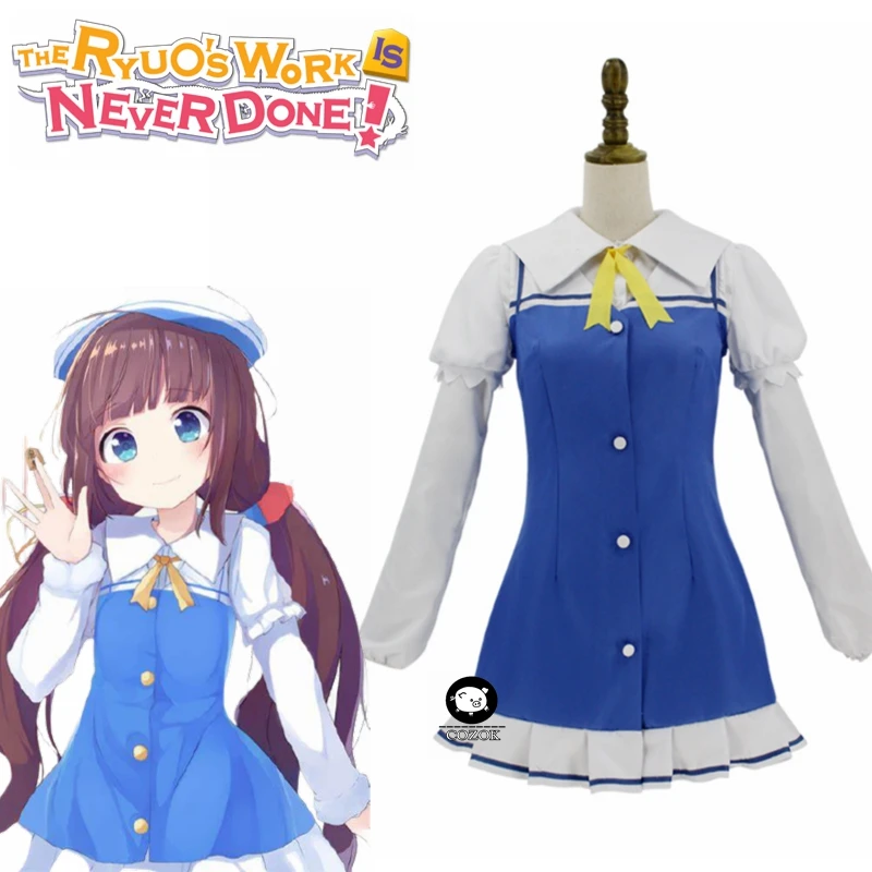 

Anime The Ryuo's Work is Never Done! Ryuuou no Oshigoto! Ai Hinatsuru With Hat Cosplay Costume