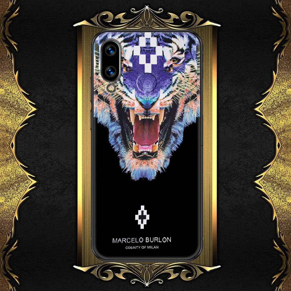 

Luxury Marceloes Brand Burlones Phone case For Huawei Honor 6 7 8 9 10 10i 20 A C X Lite Pro Play black silicone shell art Etui