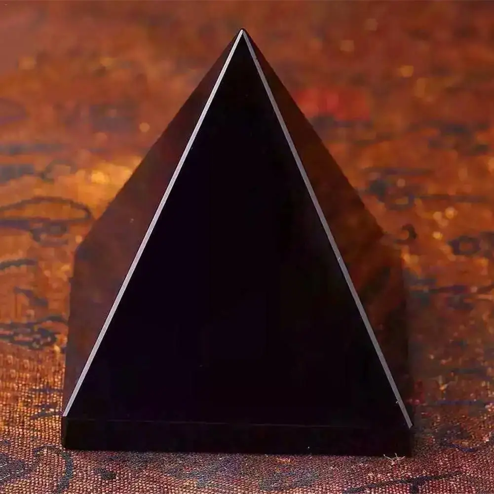 

Obsidian Pyramid Living Room Natural Crystal Stone Obsidian Pyramid Ornaments Desktop Tabletop Decorations
