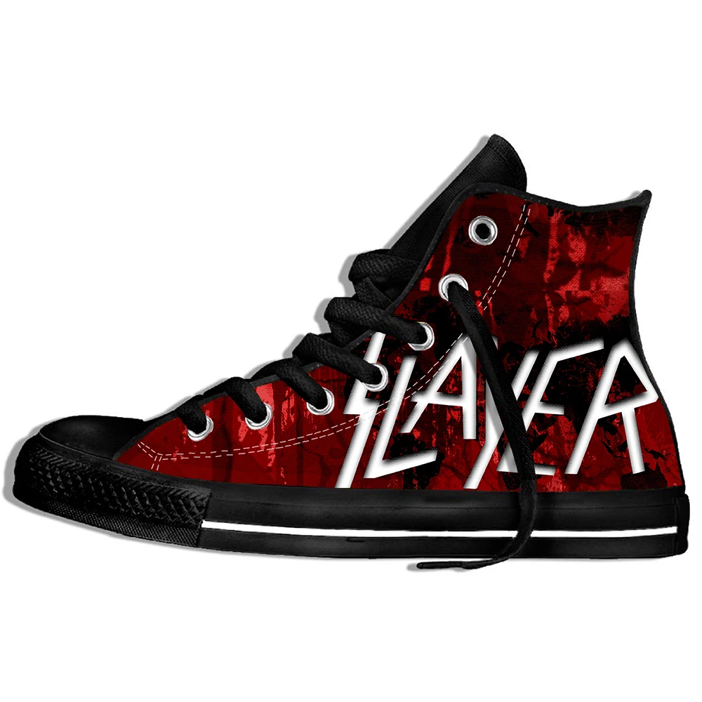2019 Горячая Мода Печать высокие кроссовки металл группа Slayer унисекс Повседневная