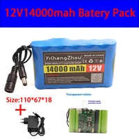 new 18650 12v 14000mah battery rechargeable lithium ion battery pack capacity dc 12 6v 14ah cctv cam monitor charger