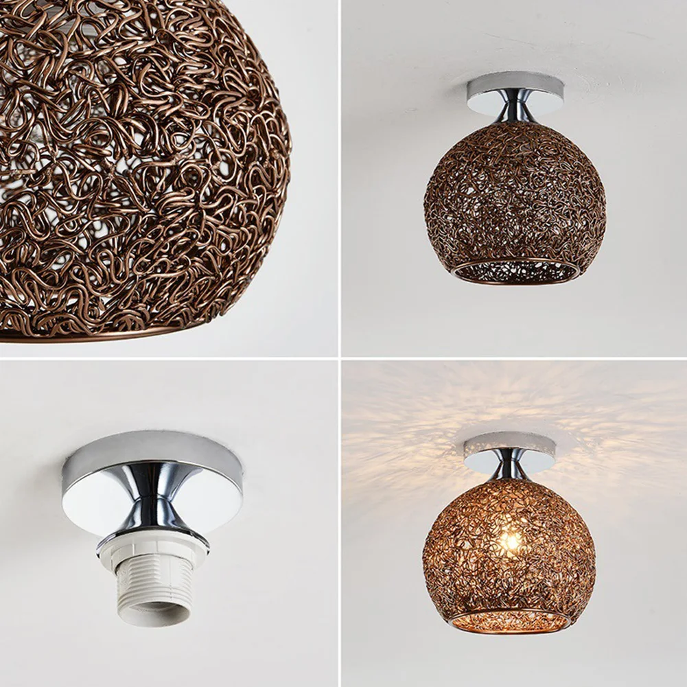 LED Ceiling Lights For Corridor Living Room Modern Aluminum Unique Weaving Process Pattern Lampshade Home Decor Lamp | Лампы и