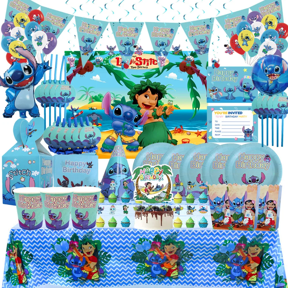Набор одноразовой столовой посуды Disney Lilo &amp Stitch тематические праздничные товары
