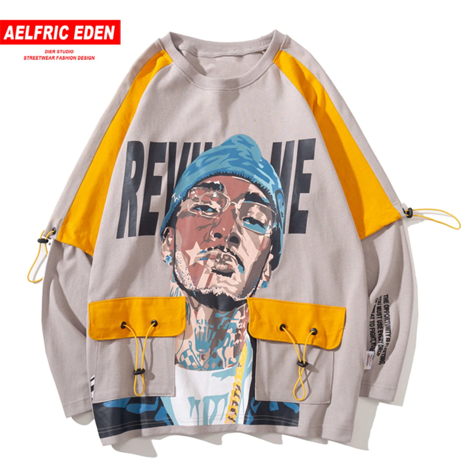 Aelfric Eden хип хоп цветные часы Лоскутная Печать свитшоты мужские Harajuku Уличная Повседневная хлопковая пуловер модный длинный рукав