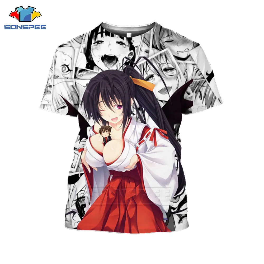 Футболка для старшей школы DxD с аниме модная 3D печать Himejima Akeno женская и Мужская