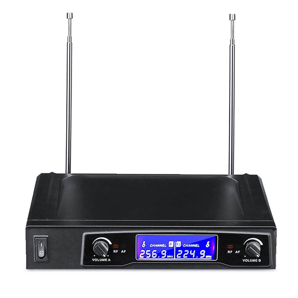 UHF профессиональный 2 CH беспроводной двойной ручной микрофон цифровой ЖК дисплей