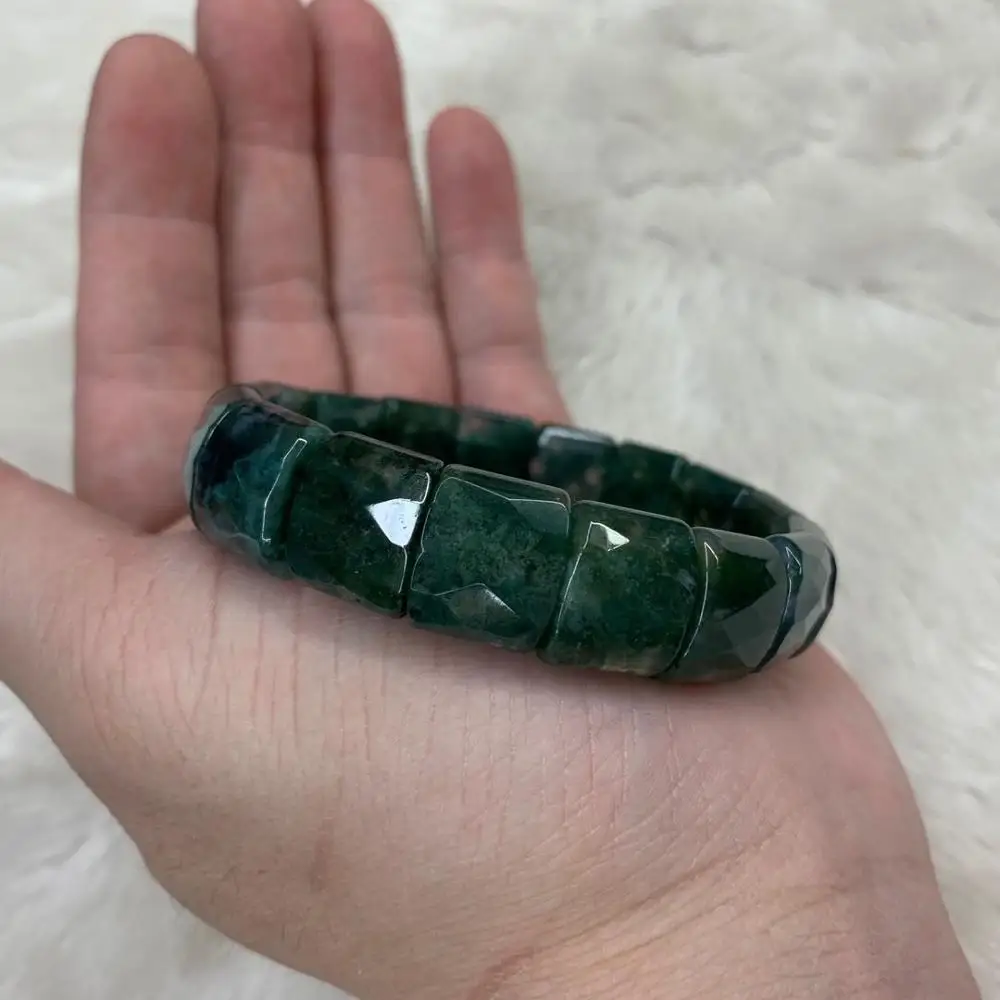 Бусы из натурального Моха Агата Браслет Из Камня камня DIY ювелирные изделия