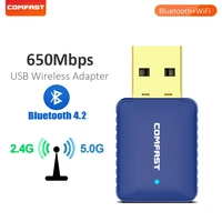 bluetooth 4 2 network card 802 11ac wireless receiver 2 45g dual band 2dbi antenna wifi dongle usb adapter receiver for home