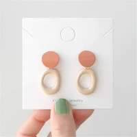 personality and creative geometric splicing color trend earrings 2021 south korean fashion womens earrings party jewelry gifts
