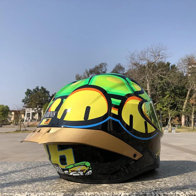 Шлем для езды на мотоцикле с изображением маленькой черепахи | Автомобили и