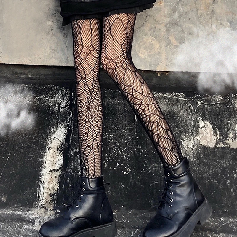 

Women'S Lolita Fishnet Stockings Lace Cute Sexy Tights Trousers Girl Punk Pantyhose Gothic Punk Retro Spider Web Tights