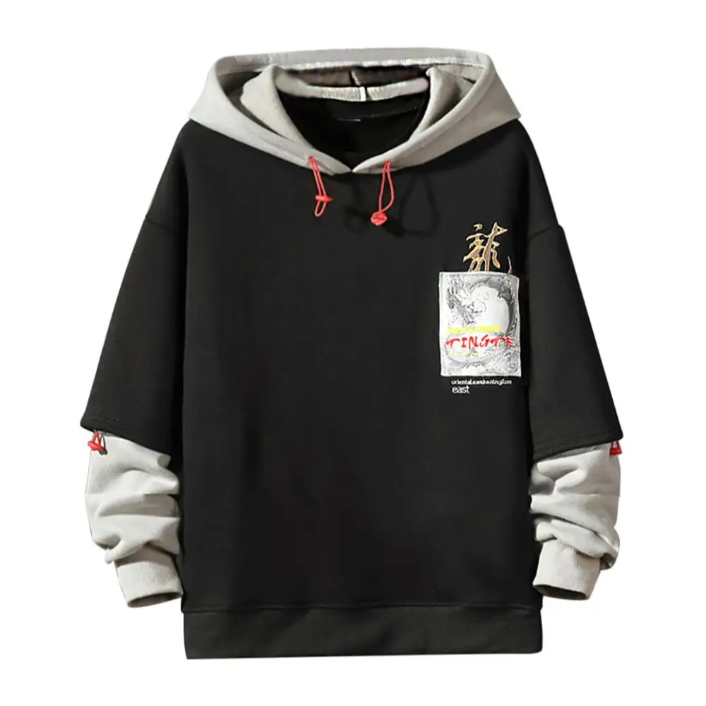 Толстовка с капюшоном Мужская хип-хоп Пуловер толстовки Уличная Повседневная