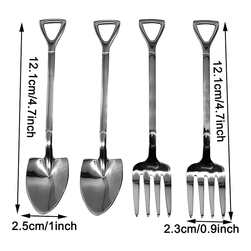 8 шт. лопата для снега в форме ложка и вилка Кофе сахара мини мороженое ложки вилки