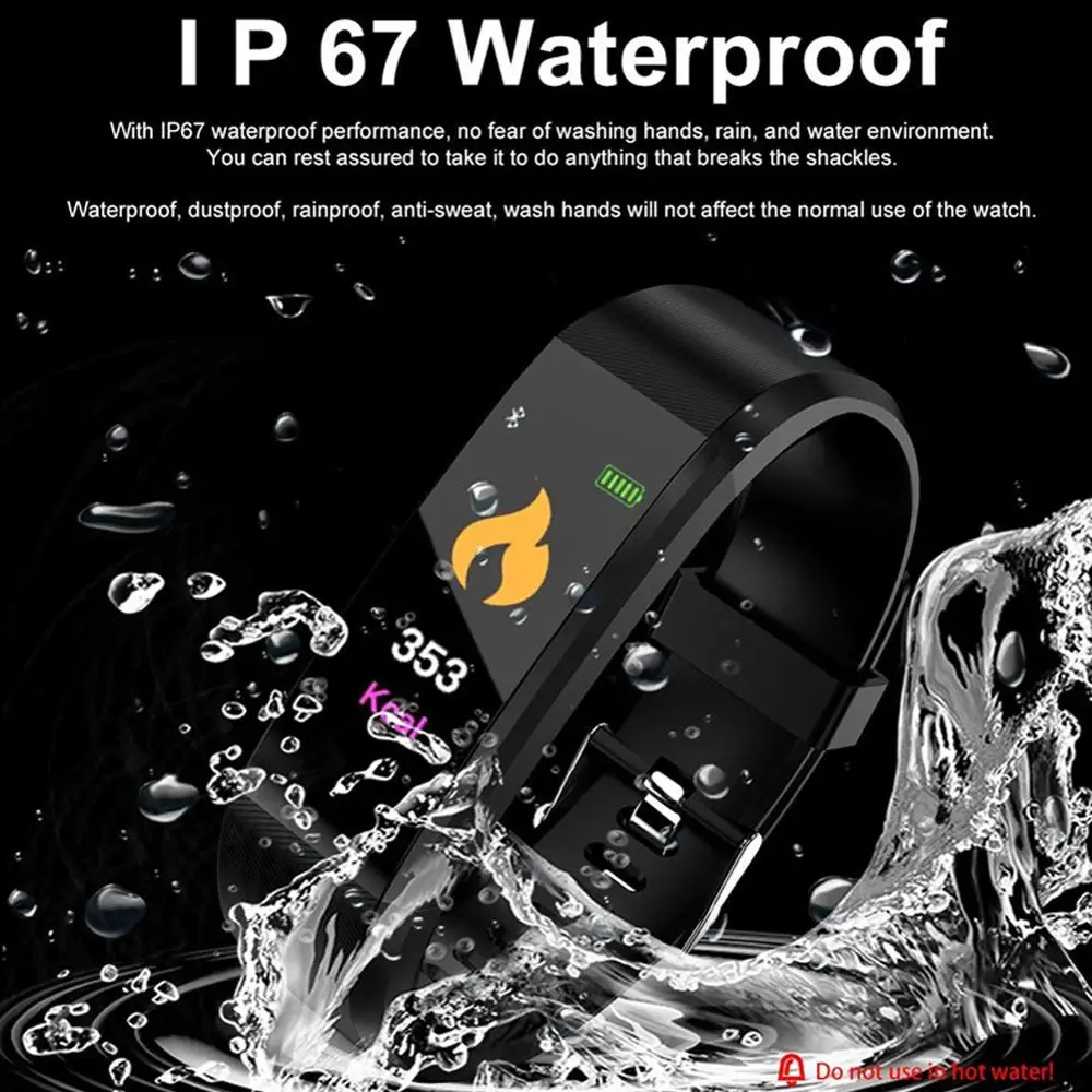 Модный новый водонепроницаемый умный Браслет ID115Plus для плавания с Bluetooth 4 0