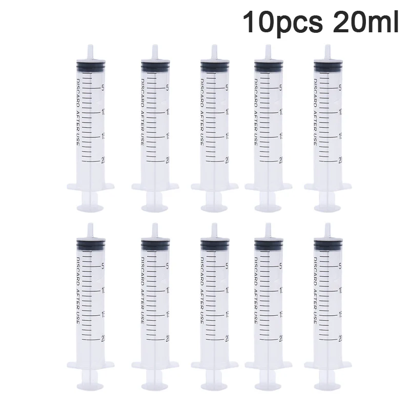 

Plastic Disposable Injector Syringe For Refilling Measuring Nutrient No Needles New