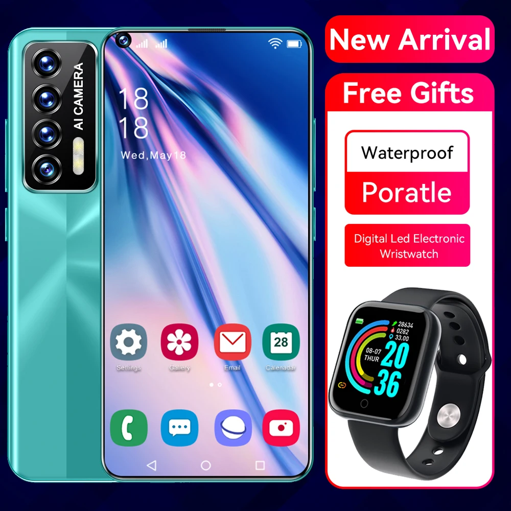 

Reolme 7 Smart Phones 12+512GB Smartphones 7.3 Inch HD Cellphones Qualcomm 888 Mobile Phones Faca ID Adnroid 11.0 Global Version