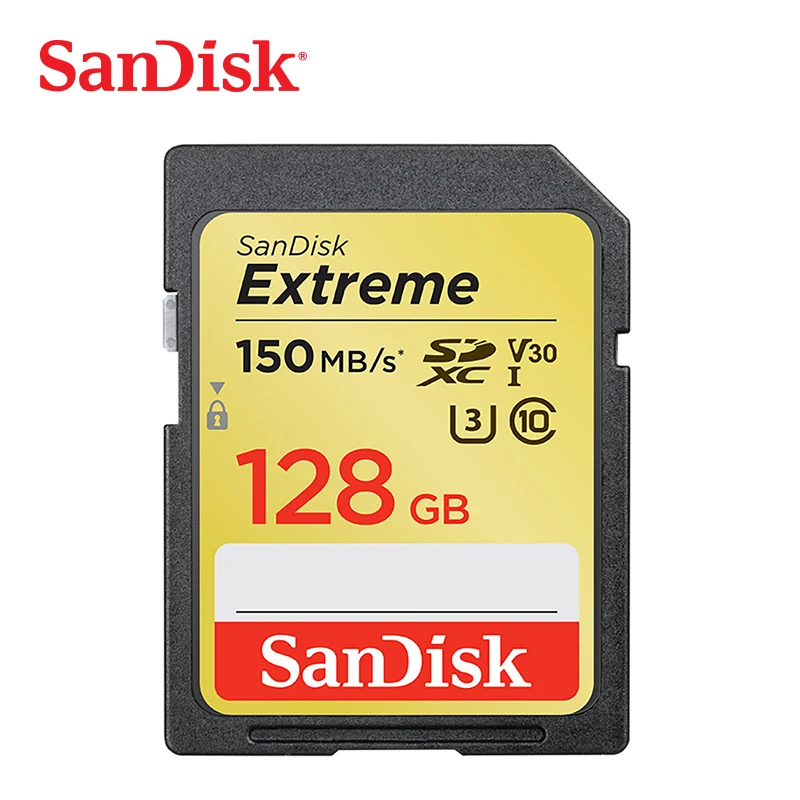 SD-карта памяти Sandisk 4K HD для экстремальной видеокамеры SDHC/SDXC C10 U3 V30 64 ГБ 32 150 дюйма |