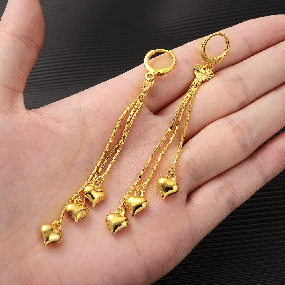 

Gold geometric Heart drop Earrings Women/Girl,Love Trendy fashion Jewelry for Europe Eastern kids children wedding bridal gift