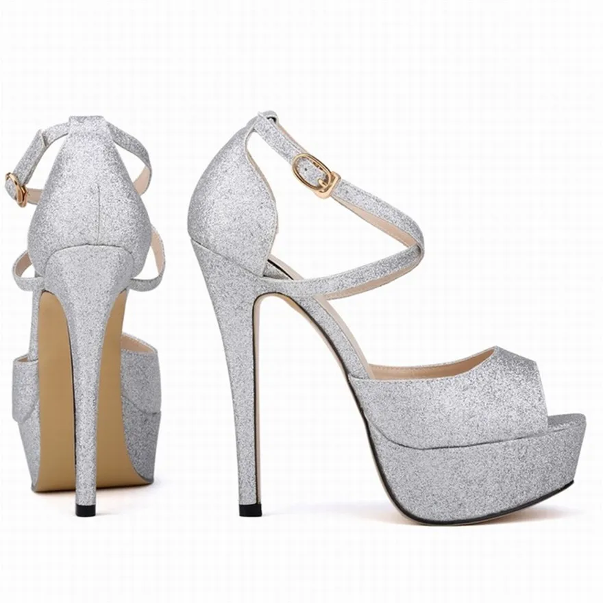 Туфли-лодочки женские с открытым носком пикантные сандалии из ткани блестками