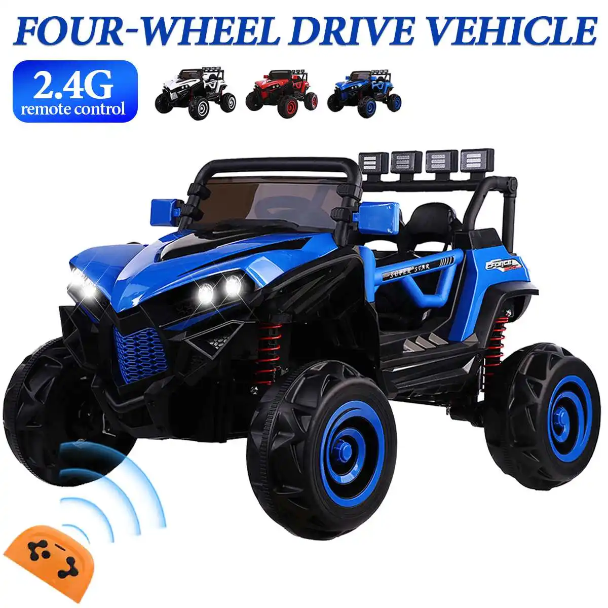 

Kids Electric Cars Four-wheel Drive Children Toy Off-road Vehicle 12V Electric Car With Leather Seat For 0-6 Years Old Children