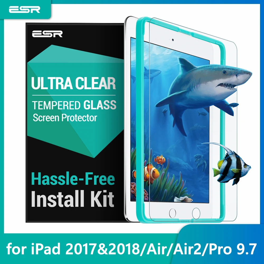 Экран протектор для iPad 9,7 ESR аппликатор закаленное Стекло пленка для iPad релиз/для iPad Pro 9,7 дюймов Air2