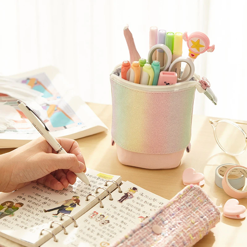 

Милый чехол для карандашей, прочный офисный канцелярский Органайзер, сумка, косметичка, офисные школьные принадлежности, сумки для каранда...