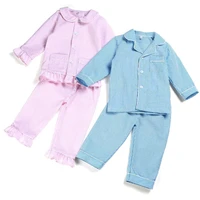 winter spring baby toddler girls boy family matching 100 cotton seersucker pjs kids sleepwear pajamas set