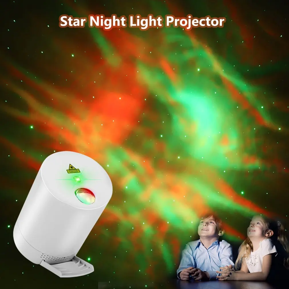 Night Light Starry Sky Projector Water Wave Lamp LED Star Music Rotating Remote Control Wireless Bedroom Bedside | Электроника