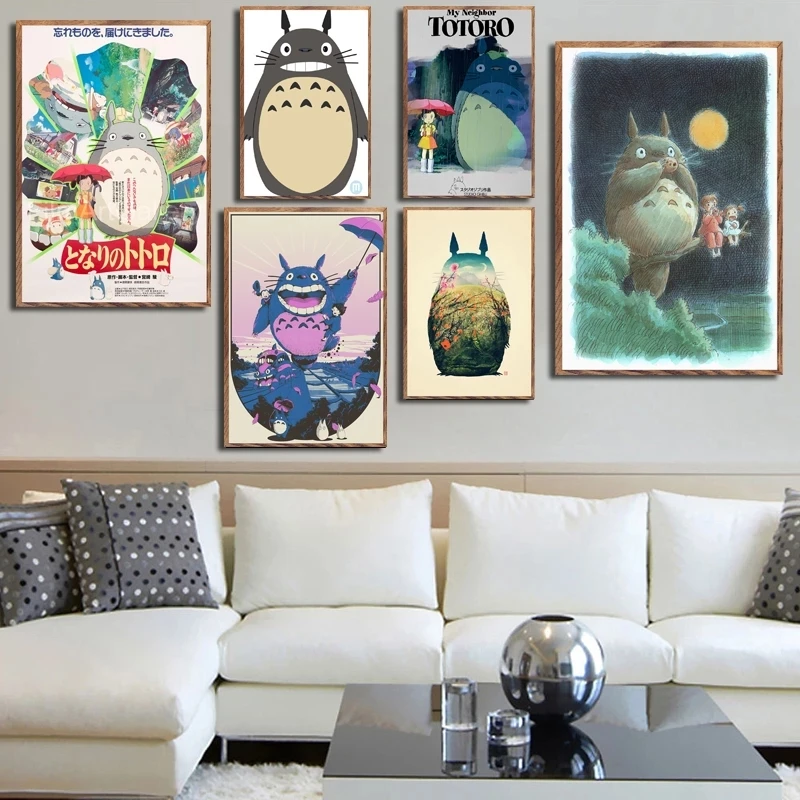 

My Neighbour Totoro Ghibli Miyazaki Hayao Classic Japanese Anime Movie Art Painting Silk Canvas Poster Wall Stickers Home Decor