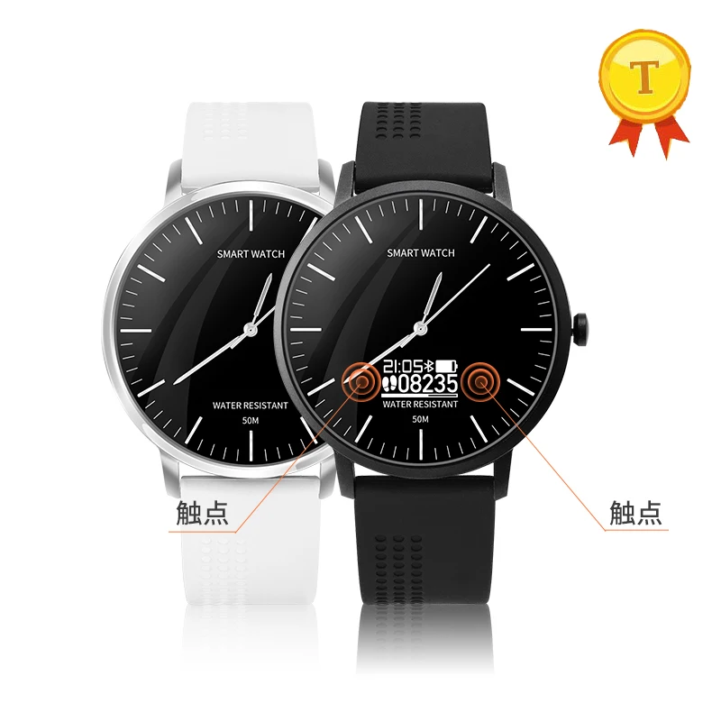 Новые прибытия smart watch Наручные часы в классическом стиле черного и белого цветов монитор сердечного ритма фитнес трекер сна Смарт-часы с мониторингом