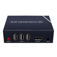 dp switch kvm switcher splitter 2x1 4k hd 60hz for micdisplaykeyboardmousespeakerprinteru disk and other equipment