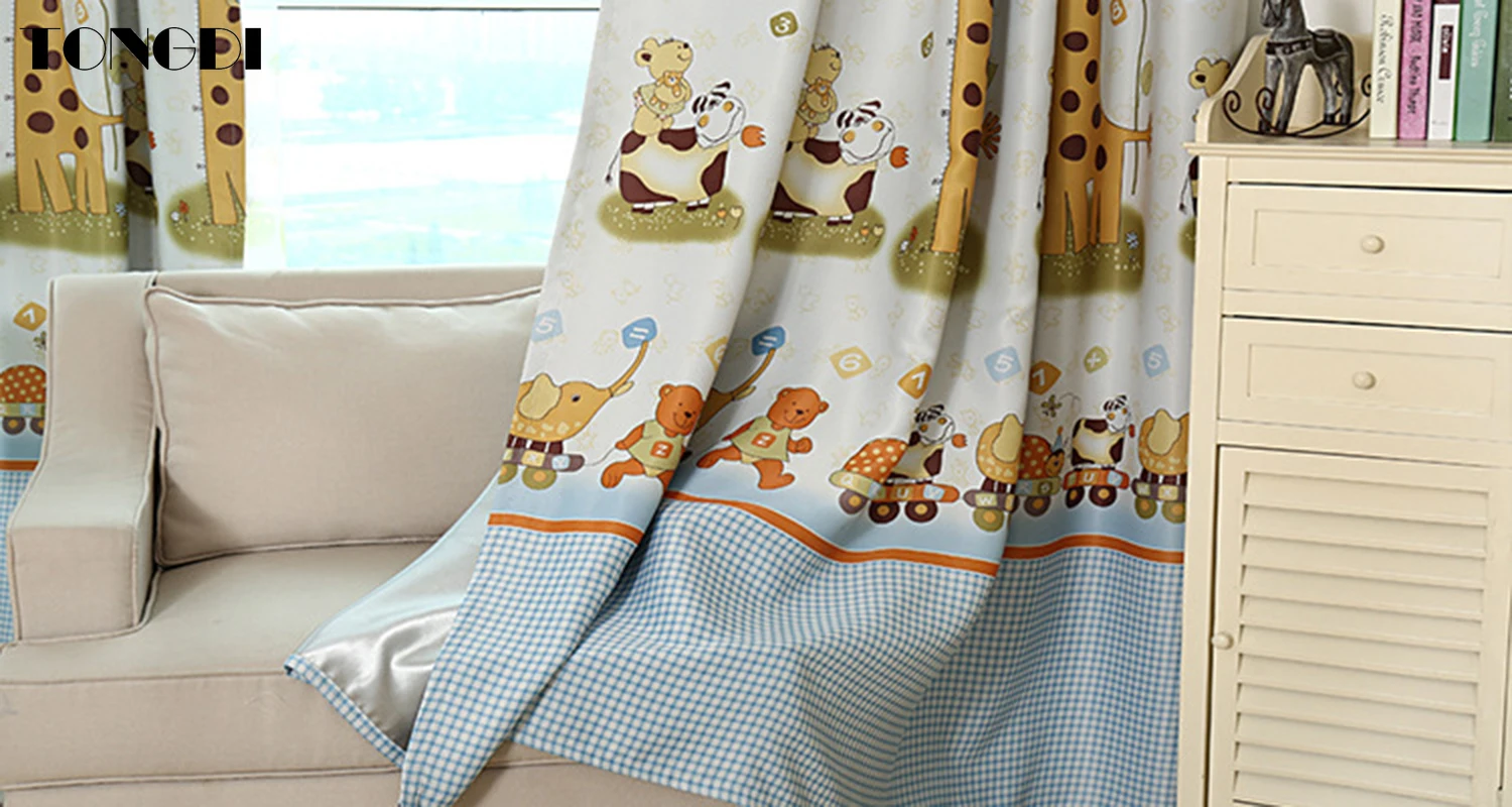 Затемненные шторы с принтом TONGDI милое украшение изображением животных из