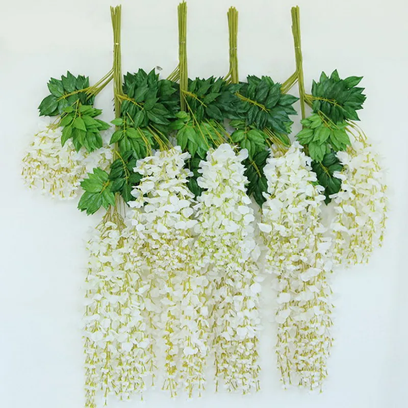 

12Pcs Artificial Wisteria Flowers Silk Garlands Home Wedding Party Decor