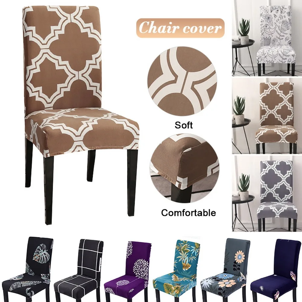 

Geometry Chair Cover Dining Elastic Sofa Chair Covers Spandex Stretch Elastic Office Chair Case Anti-dirty Removable Washable