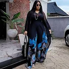 Комплект одежды из 2 предметов африканские платья для женщин Vetement Femme 2021 Дашики длинное платье брюки комплект размера плюс женская одежда