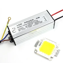Real Watt LED 10W 20W 30W 50W High Power COB LED Lamp Chip & LED Power Supply Driver 1Set For LED Flood light