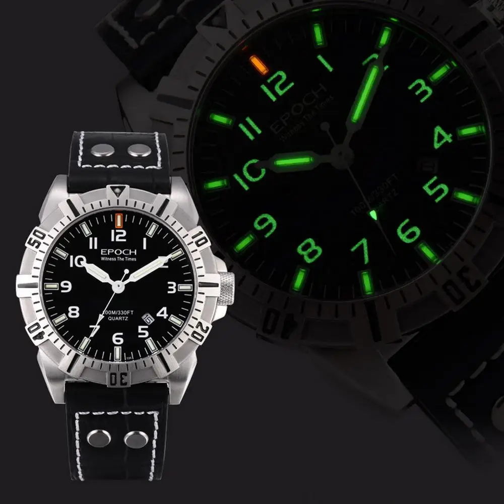 tritium watch p2 Мужские военные наручные часы, мужские тритиевые часы EPOCH sport T25 светящиеся водонепроницаемые наручные часы Мужские Аналоговые erkek kol saati 6020G - Цвет: tritium watch p2