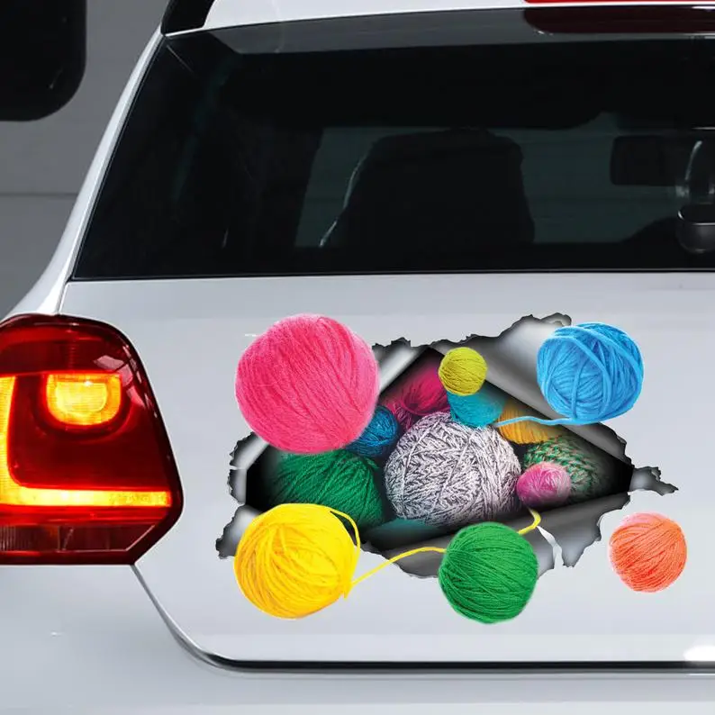 

Balls of yarn car decal, yarn decal, balls of yarn sticker