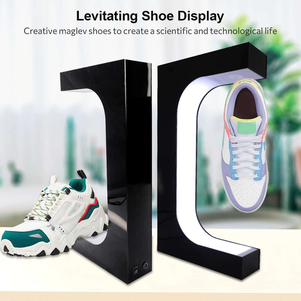 

360 Degree Rotation Magnetic Levitation LED Floating ShoeDisplay Stand Sneaker Stand House Home Shop Shoe Display Holds Stand