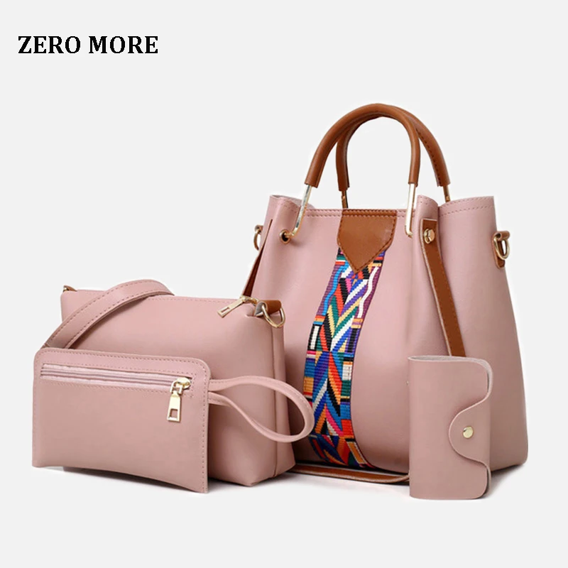 Fashion Women's Handbags 4 Pcs/set Composite Bags Handbag Women Shoulder Bags Female Totes Large Capacity Women's Crossbody Bags